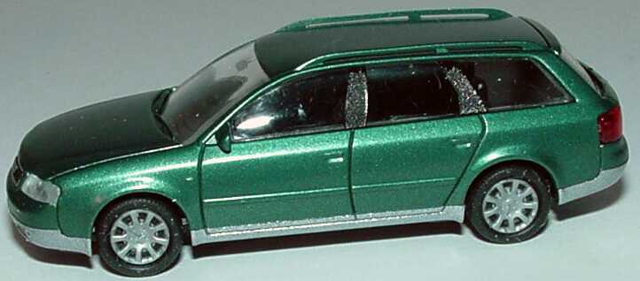 Foto 1:87 Audi A6 Avant (C5) lagunengrünmet., Unterbau silber-met. Rietze 20930