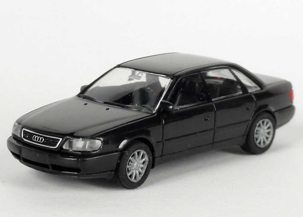 Foto 1:87 Audi A6 (C4) nachtblau Werbemodell Verpackungsaufdruck Vorsprung durch Technik Rietze