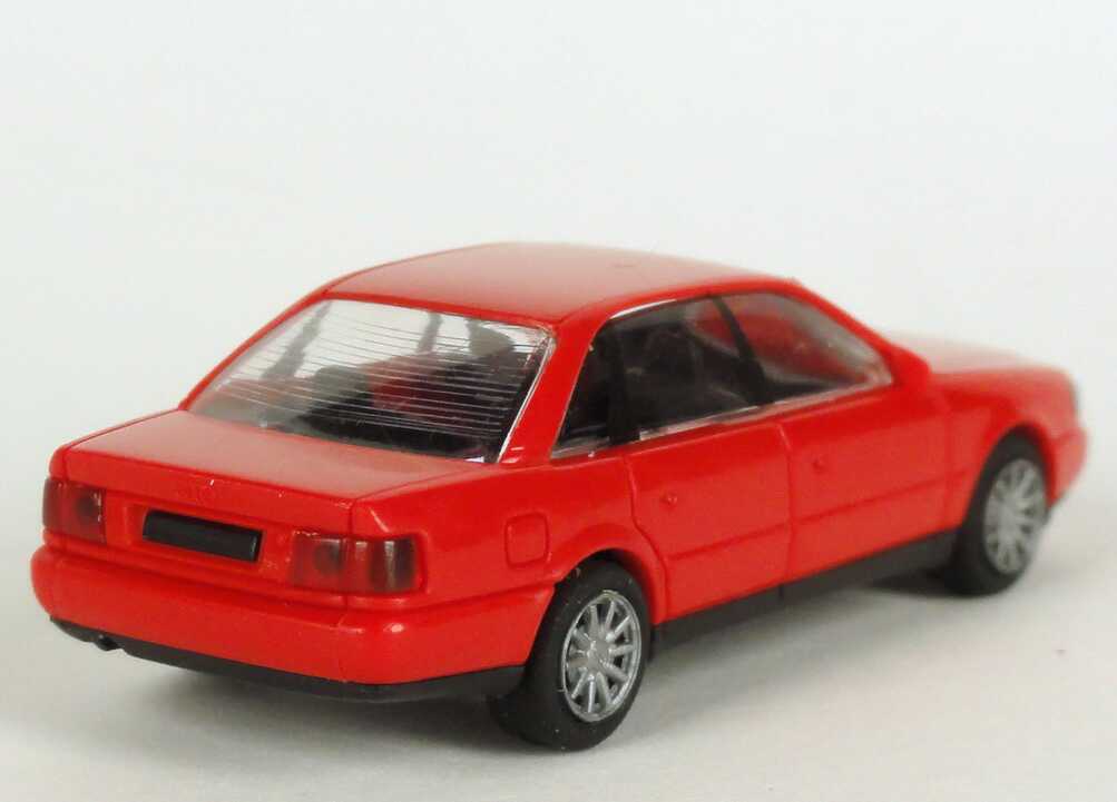 Foto 1:87 Audi A6 (C4) rot Werbemodell Verpackungsaufdruck Vorsprung durch Technik Rietze