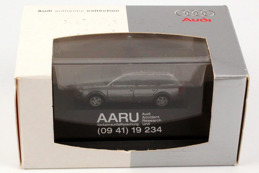 Foto 1:87 Audi A6 allroad quattro (C5) atlasgrau-met. AARU Unfallforschung Werbemodell Rietze