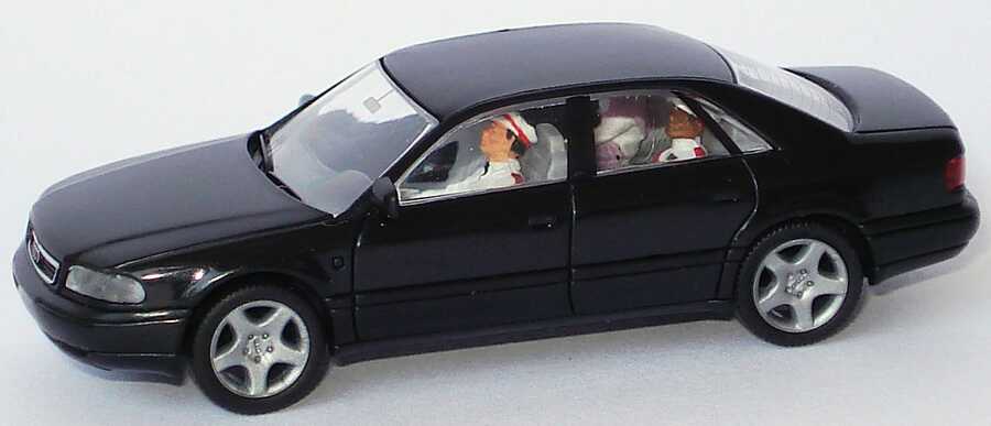 Foto 1:87 Audi A8 (D2) schwarz mit Insassen Rietze