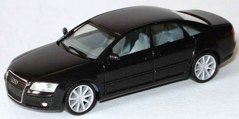 Foto 1:87 Audi A8 Facelift 2005 phantomschwarzmet., IA grau herpa 033367