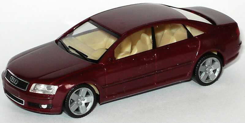 Foto 1:87 Audi A8 Mod. 2003 weinrot-met. herpa 033138