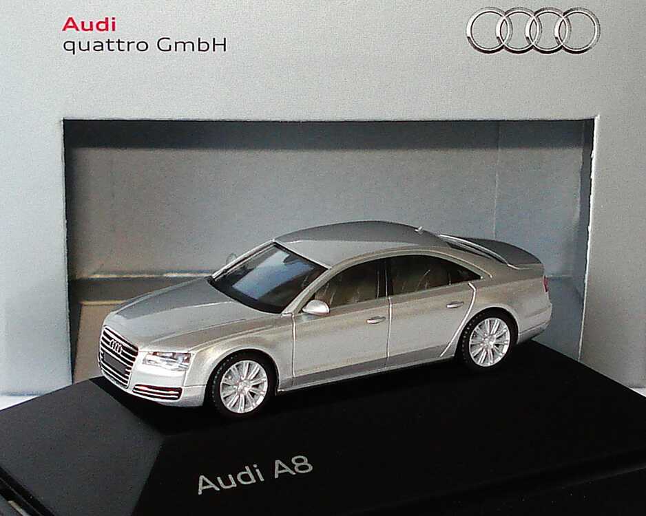 Foto 1:87 Audi A8 (Typ D4 2010) eissilber-met. Werbemodell herpa 5011008112