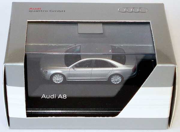 Foto 1:87 Audi A8 (Typ D4 2010) eissilber-met. Werbemodell herpa 5011008112