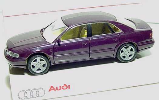 Foto 1:87 Audi A8 (D2) dunkelbrombeer Werbemodell Rietze