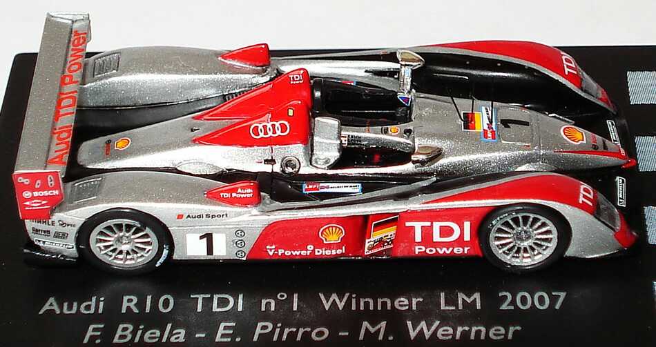 Foto 1:87 Audi R10 TDI 24h von Le Mans 2007 Nr.1, Biela / Pierro / Werner (Sieger) Spark 87LM07