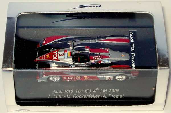 Foto 1:87 Audi R10 TDI 24h von Le Mans 2008 Nr.3, Luhr / Premat / Rockenfeller (4. Platz) Spark 87S095