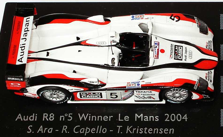 Foto 1:87 Audi R8 24h von Le Mans 2004 Audi Japan Nr.5, Ara / Capello / Kristensen Spark 87LM04