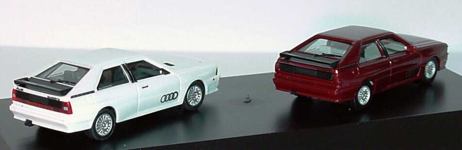 Foto 1:87 Audi Setpackung 25 Jahre quattro (Audi quattro weinrot-met. (1980) + Audi quattro perlmutt-met. (2005)) herpa 273916