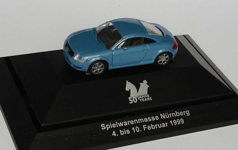 Foto 1:87 Audi TT Coupé (8N) graublau-met. 50 Jahre Spielwarenmesse Nürnberg 1999 Rietze