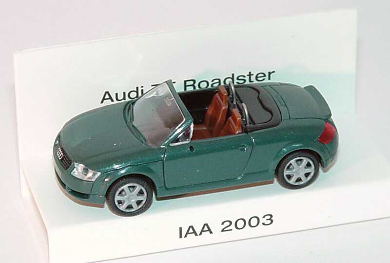 Foto 1:87 Audi TT Roadster (8N) mit Heckspoiler schilfgrün-met. IAA 2003 Rietze