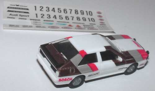Foto 1:87 Audi quattro Rallye Audi Sport (Decals teilw. vorhanden, Scheinwerfer angebracht) herpa 3563
