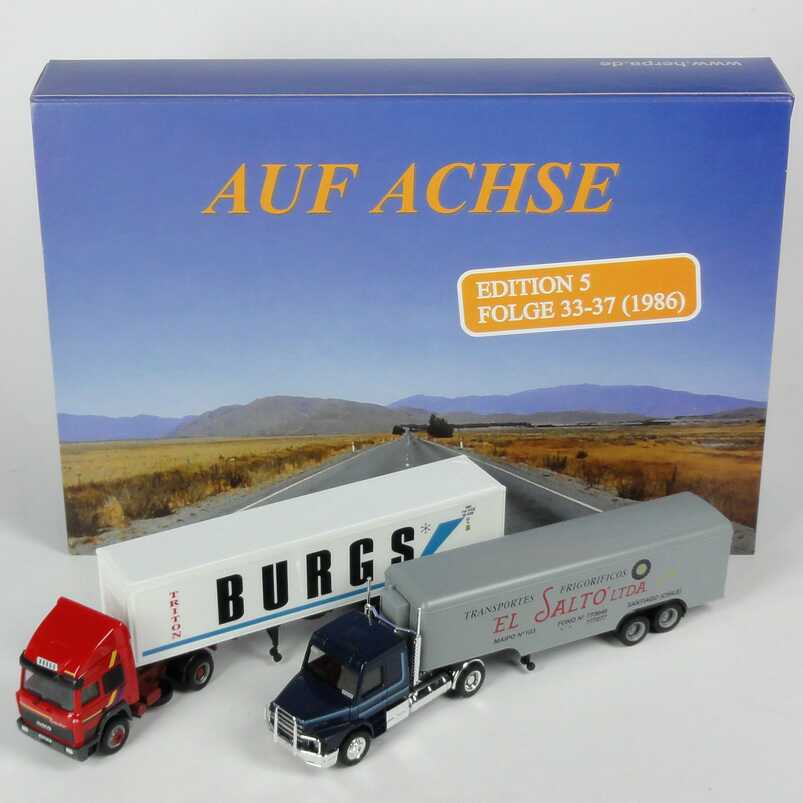 Foto 1:87 Auf Achse - Edition 5 - Folge 33-37, 1986 (Iveco Turbostar CoSzg Burgs + Scania T142 KoSzg El Salto ) herpa 157155