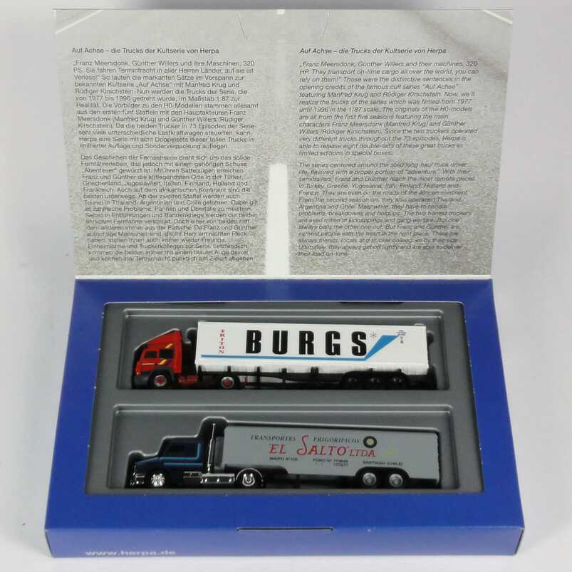 Foto 1:87 Auf Achse - Edition 5 - Folge 33-37, 1986 (Iveco Turbostar CoSzg Burgs + Scania T142 KoSzg El Salto ) herpa 157155