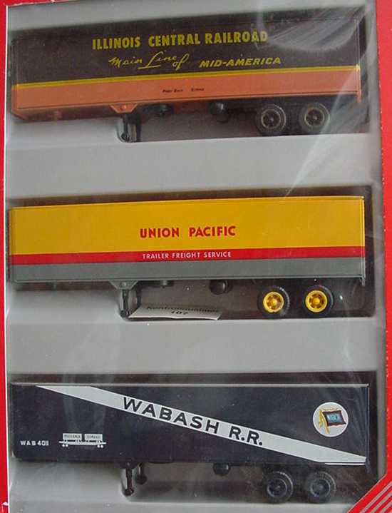 Foto 1:87 Auflieger-Set USA (3 2a Ko-Auflieger Illinois Central RR + Union Pacific + Wabash R.R.) herpa 7578