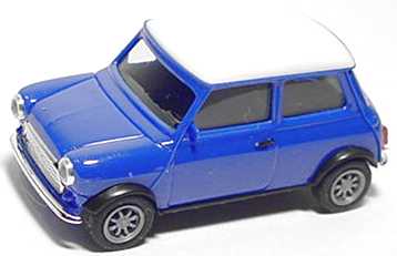 Foto 1:87 Austin Mini Cooper blau, Dach weiß herpa 021104