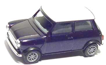 Foto 1:87 Austin Mini Cooper dunkelblaumet., Dach weiß herpa