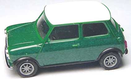 Foto 1:87 Austin Mini Cooper dunkelgrün, Dach weiß herpa 021104