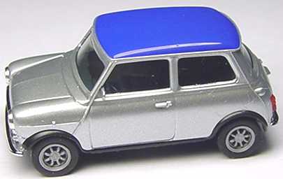 Foto 1:87 Austin Mini Cooper silbermet., Dach blau herpa