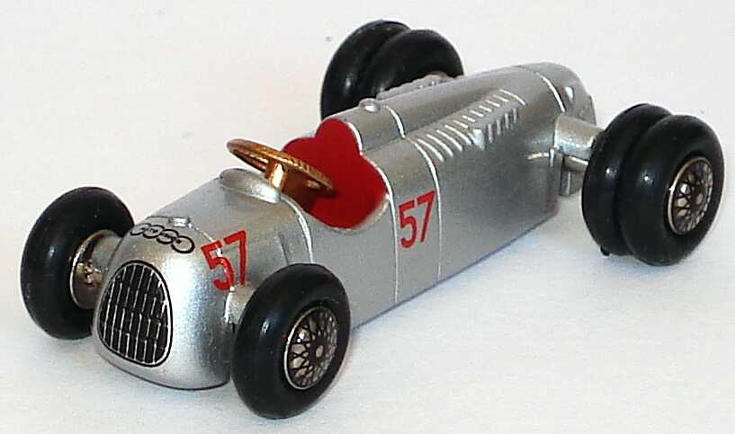 Foto 1:87 Auto-Union Typ C (1937) silber-met. Nr.57, Hans Stuck Shelsley-Walsh-Bergrennen 1937 Schuco Piccolo 01362