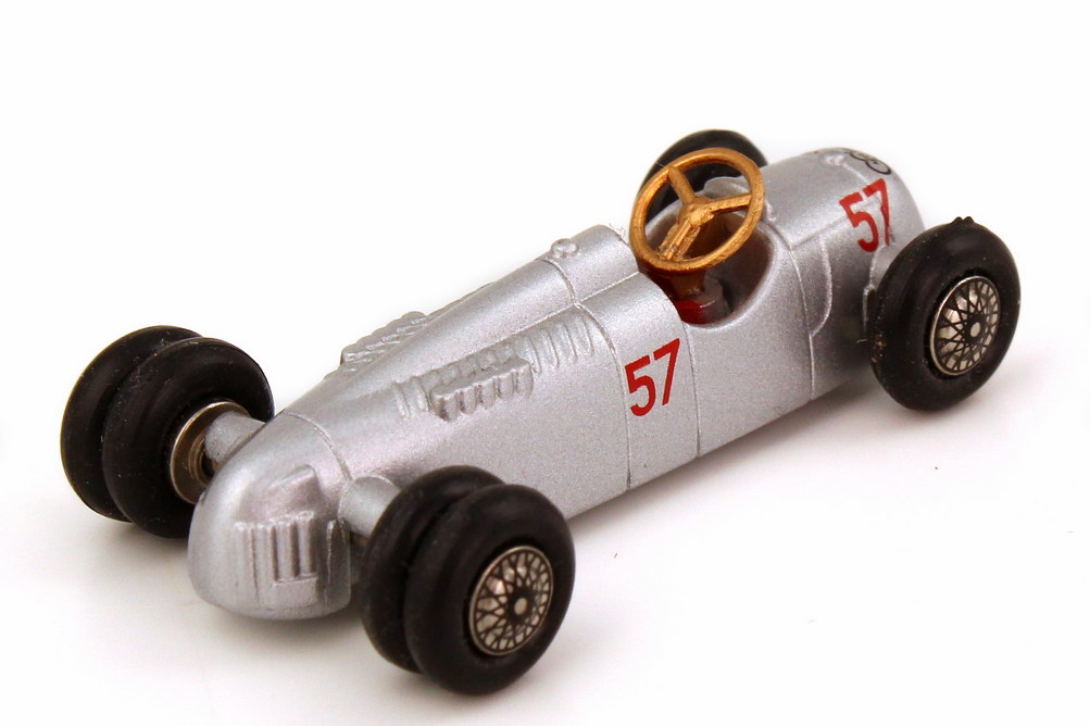 Foto 1:87 Auto-Union Typ C silber-met. Nr.57, Hans Stuck Shelsley-Walsh-Bergrennen 1937 Schuco Piccolo 01362