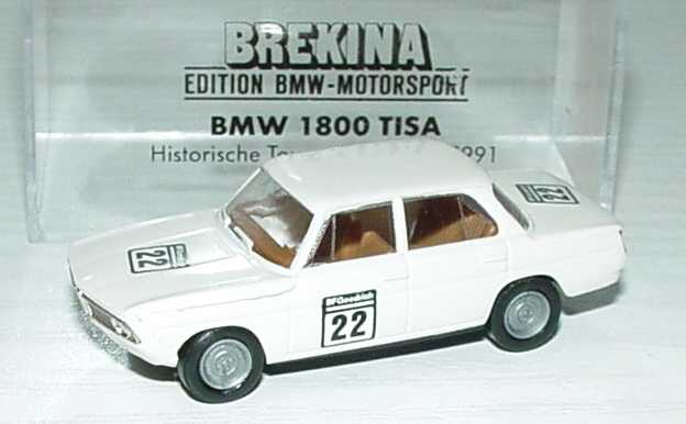 Foto 1:87 BMW 1800 TISA weiß Nr.22 BF Goodrich (Historische Tourenwagen EM 1991 in Silverstone) Brekina 2243