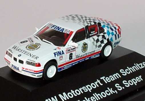 Foto 1:87 BMW 318i (E36)  FISA Klasse 2 Renntourenwagen 1993 Schnitzer Nr.6 J. Winkelhock/S. Soper Werbemodell herpa 80419419976