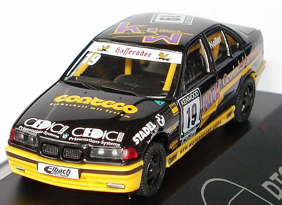 Foto 1:87 BMW 320i (E36) DTC ´98 KFM, KW Gewindefahrwerke Nr.19, Noller herpa 037495