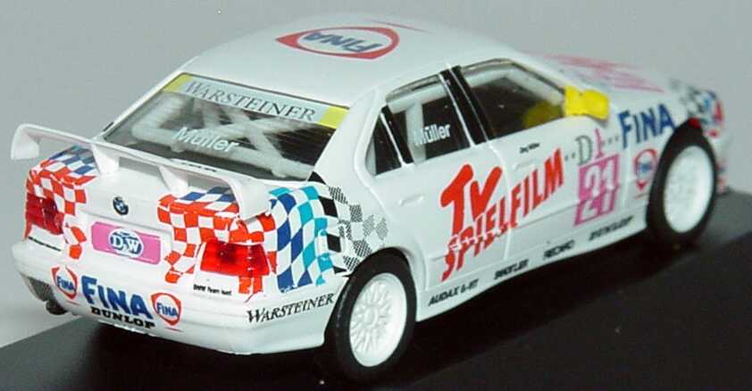 Foto 1:87 BMW 320i (E36) STW 1995 Isert, Fina, TV Spielfilm Nr.21, J. Müller Werbemodell STW-Cup, Salzburgring 27.08.1995 herpa