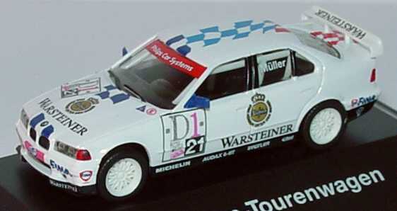 Foto 1:87 BMW 320i (E36) STW 1996 Bigazzi, Warsteiner Nr.21, Jörg Müller Werbemodell herpa 80419421439