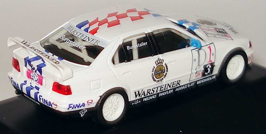 Foto 1:87 BMW 320i (E36) STW 1996 Bigazzi, Warsteiner Nr. 3, Burgstaller Werbemodell herpa 80419421438