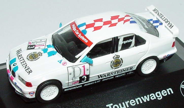 Foto 1:87 BMW 320i (E36) STW 1996 Bigazzi, Warsteiner Nr. 3, Burgstaller Zweibrücken 11. August 1996 Werbemodell herpa 80419421438
