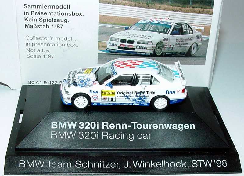 Foto 1:87 BMW 320i (E36) STW 1998 Schnitzer, Original BMW ... Nr.8, Winkelhock Werbemodell herpa 80419422931