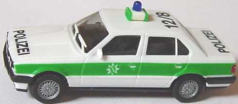 Foto 1:87 BMW 325i 4türig (E30) Polizei bayrisch 12/8 (eine Warnleuchte) herpa 4116