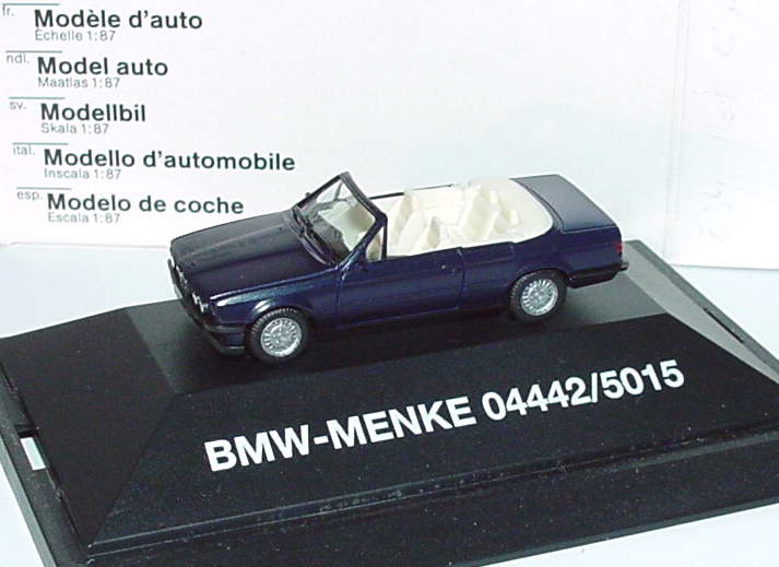 Foto 1:87 BMW 325i Cabrio (E30) dunkelblau-met. BMW-Menke Werbemodell herpa