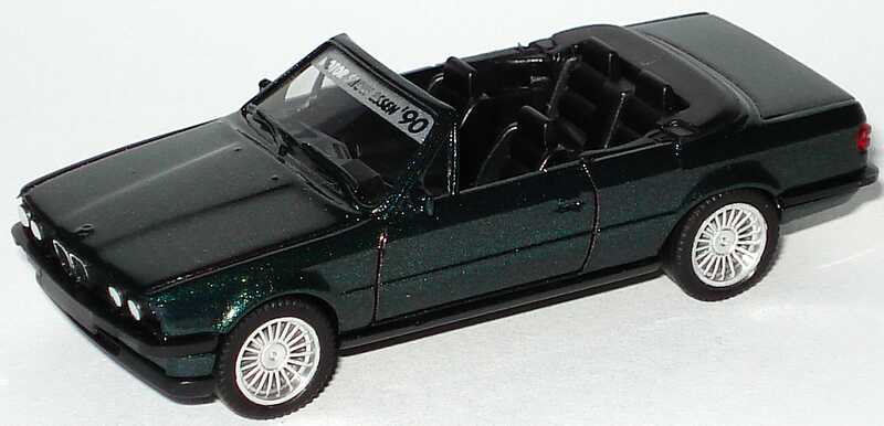 Foto 1:87 BMW 325i Cabrio (E30) dunkelgrün-met. mit Alpina-Felgen Motorshow Essen ´90 (Fremdlackierung) herpa