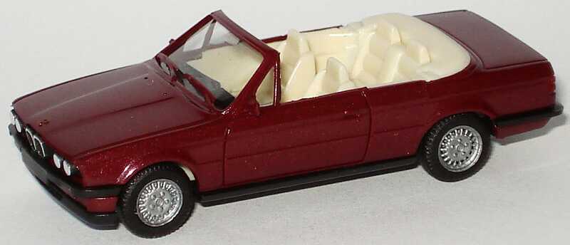 Foto 1:87 BMW 325i Cabrio (E30) dunkelweinrotmet., IA creme herpa 3059