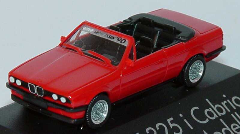 Foto 1:87 BMW 3er 325i Cabrio E30 rot Messemodell Motor Show Essen 1990 - herpa