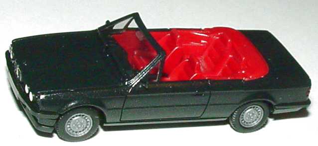 Foto 1:87 BMW 325i Cabrio (E30) schwarzmet., IA rot herpa 3059