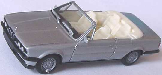 Foto 1:87 BMW 325i Cabrio (E30) silbermet., IA cremeweiß herpa 3059