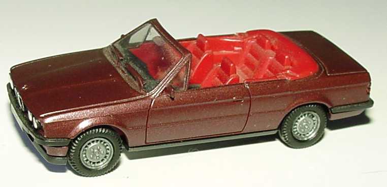 Foto 1:87 BMW 325i Cabrio (E30) weinrotmet., IA rot herpa 3059
