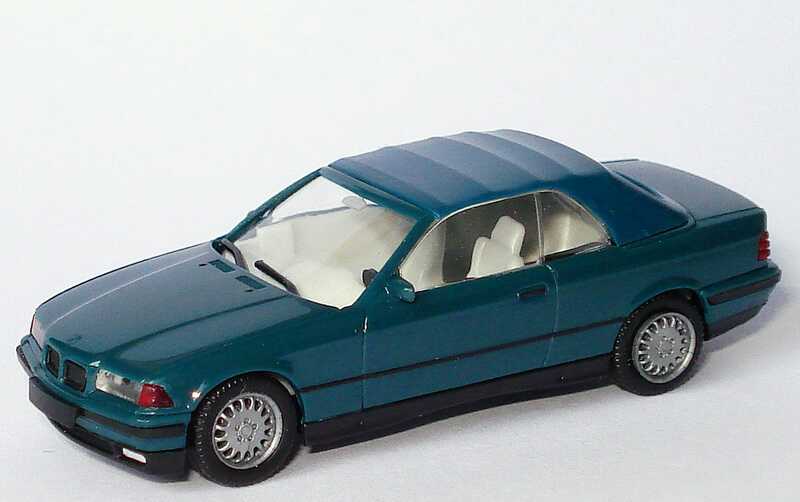 Foto 1:87 BMW 3er 325i Cabrio E36 petrolblau mit Softtop - herpa 021791