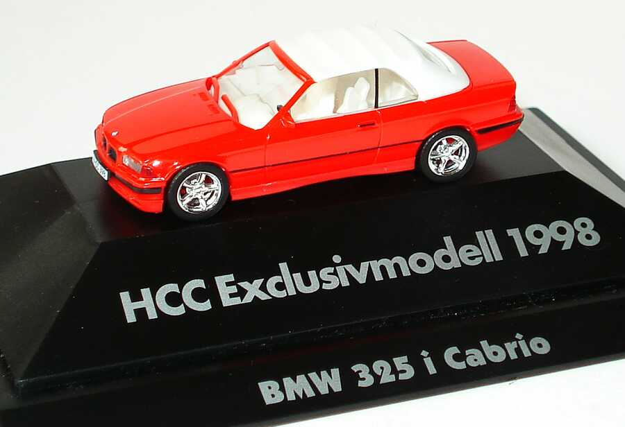 Foto 1:87 BMW 325i Cabrio (E36) rot mit Softtop HCC Exclusivmodell 1998 herpa