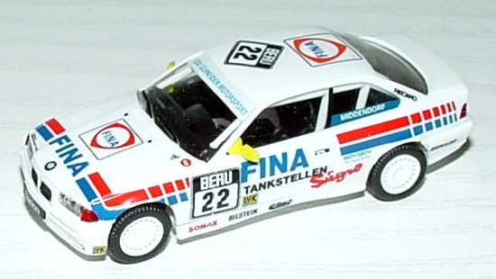 Foto 1:87 BMW 325i Coupé (E36) Fina Nr.22, Middendorf(ohne PC-Box) herpa