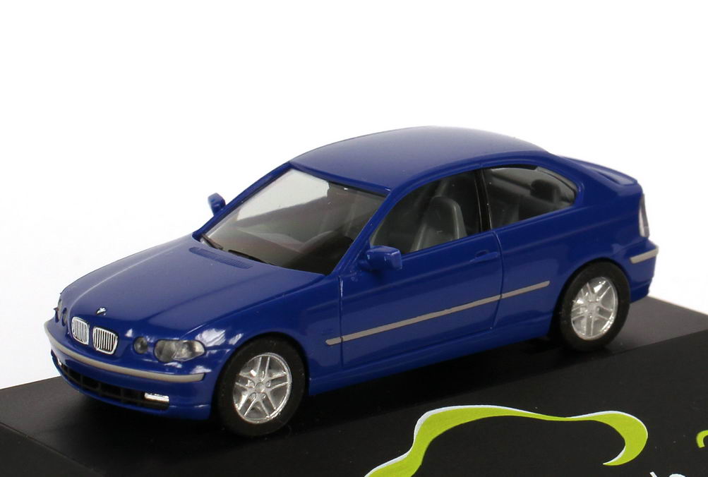 Foto 1:87 BMW 323ti compact (E46/5) blau IAA Faszination Auto 2001 herpa