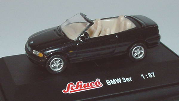 Foto 1:87 BMW 328i Cabrio (E46) schwarz-met. Schuco 21688