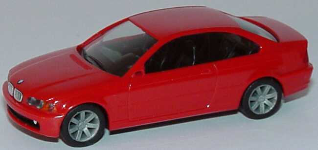 Foto 1:87 BMW 328i Coupé (E46) rot, BMW-Embleme aufgedruckt herpa 022736