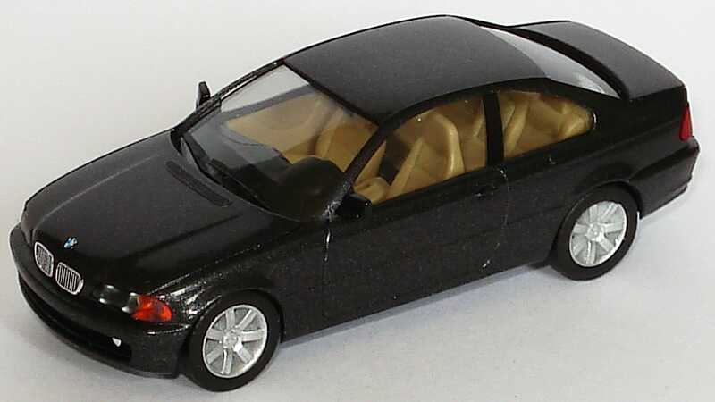Foto 1:87 BMW 328i Coupé (E46) schwarzmet., BMW-Embleme aufgedruckt (ohne Klappbox) herpa 80419423120