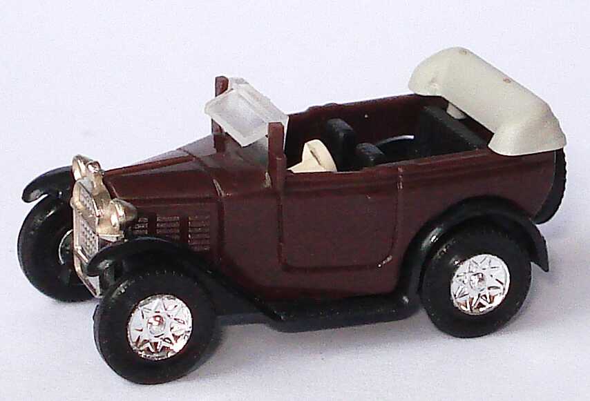 Foto 1:87 BMW 3/15 Dixi Cabrio 4 Sitze braun/schwarz Brekina 15132/1522